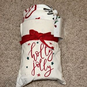 🎅🏼Plush Blanket & Reusable Santa’s Sack NWT